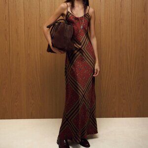 NWT Reformation Parma 100% Silk Dress Brown - Size XS